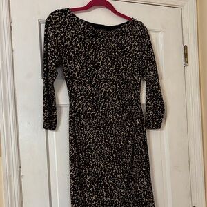 Ralph Lauren Black and Tan Animal Print Dress